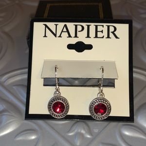 Pierced Faux Ruby Earrings